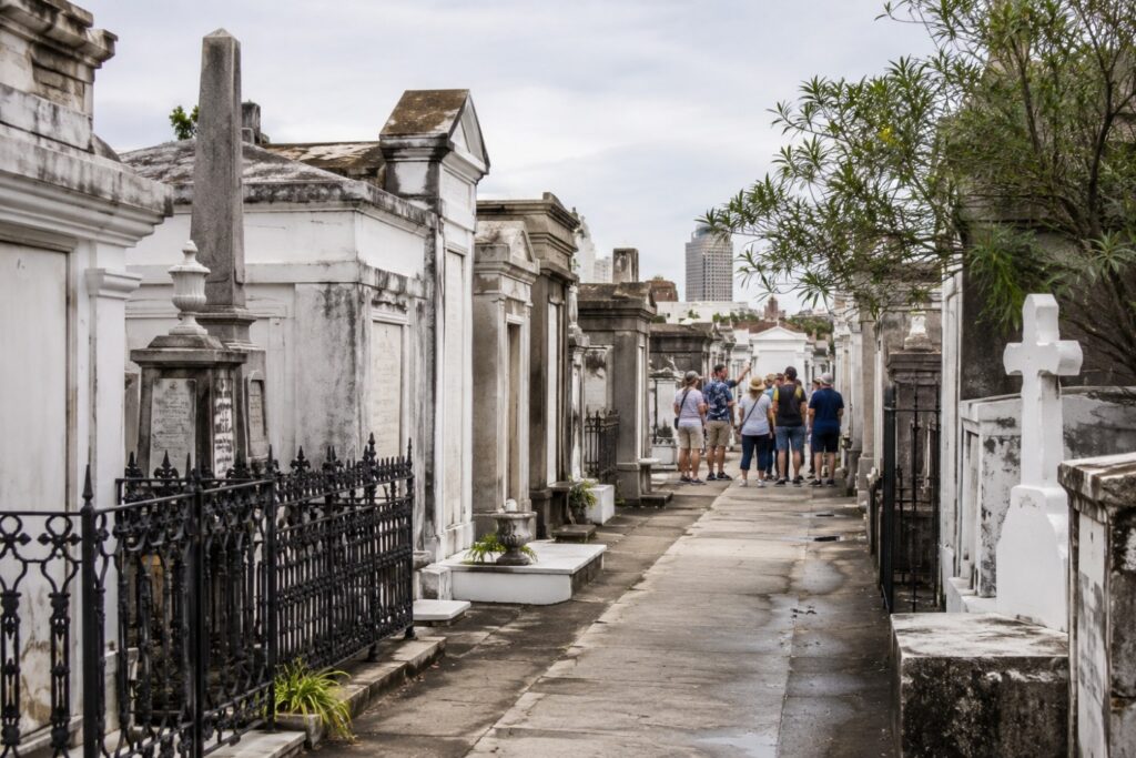 Above ground tombs in Lafayette Cemetery No. 1, best explored with a guided tour according to this New Orleans travel guide.